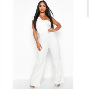 Boohoo White Jumpsuit